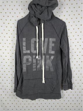 Victorias Secret Pink LOVE Logo Pullover Hoodie Sweater Jacket VINTAGE MEDIUM